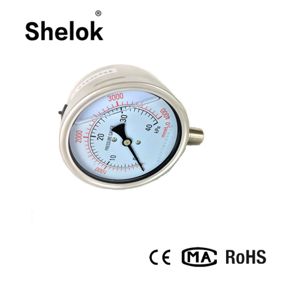 Stainless steel manometer oil fiied pressure gauge