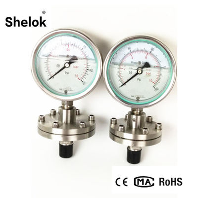 High Quality 150mm Diaphragm Flange Pressure Gauges For Water & Gas