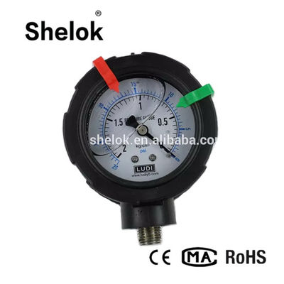 High Pressure Water Manometer, PP Pressure Gauges For Gas and Air