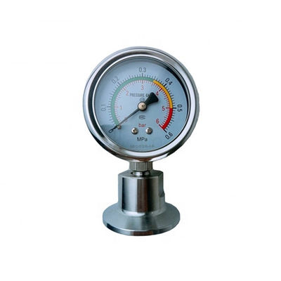 All stainless steel clamp diaphragm seal sanitary  pressure gauge with visual alarm