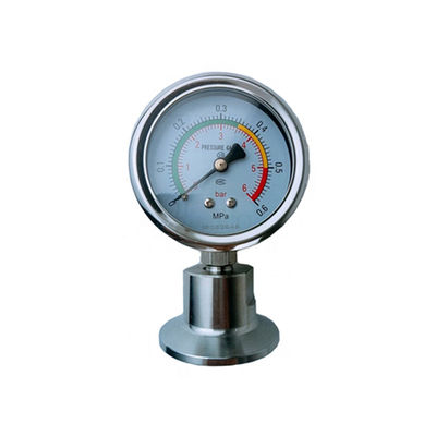 All stainless steel clamp diaphragm seal sanitary  pressure gauge with visual alarm