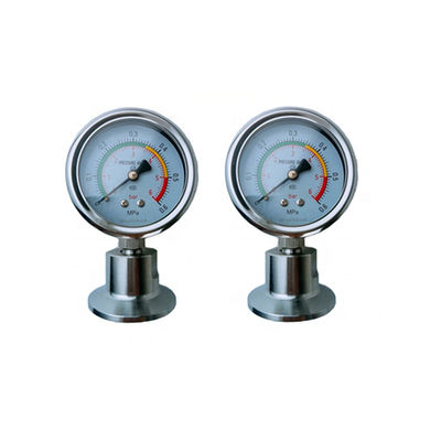 All stainless steel clamp diaphragm seal sanitary  pressure gauge with visual alarm