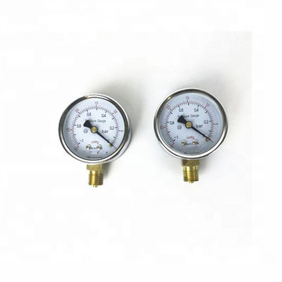 Spiral tube gauge all stainless steel pressure gauge bottom mounting types copper alloy movement
