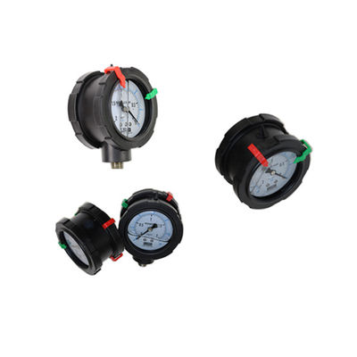 Oil filled double-sided PP pressure gauge
