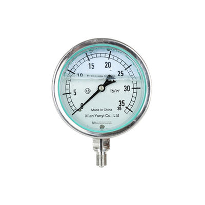 Stainless steel oil filled pressure gauge