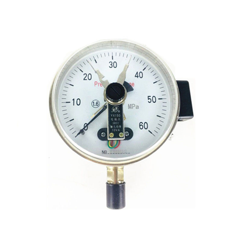 Magnetic snap-action industrial bottom mounting types  electric contact pressure gauge